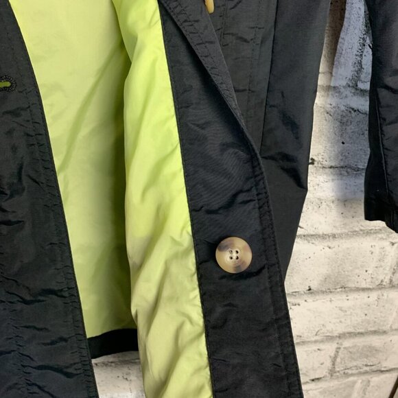 Columbia Vintage 90s Black Lightweight Windbreaker Rain Trench Coat - Picture 8 of 16